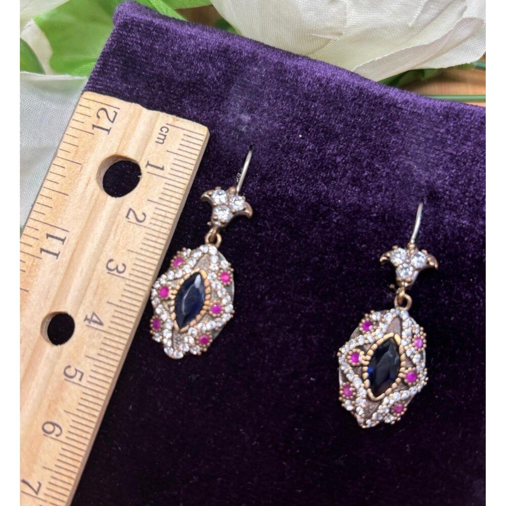 925 Sterling Silver Turkish Vintage Jewelry Set for Women,NEW,Antique,Handmade - Picture 4 of 9